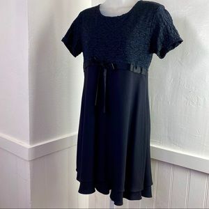 CDC Women's Black Short Sleeve Midi Dress | 8P